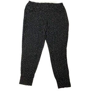SOMA Sleep Pants M Black White Polka Dots Stars Cozycore Jogger Style Loungewear